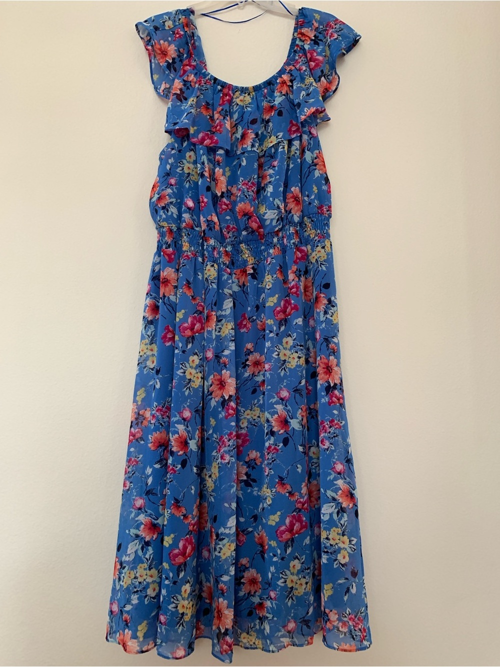 Floral Summer Maxi Dress in Royal Blue (Belk) - Picture 2 of 10